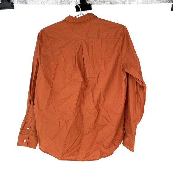 Everlane Relaxed Poplin Picnic Top Orange Button Up Women's Size 6 - Picture 2 of 9